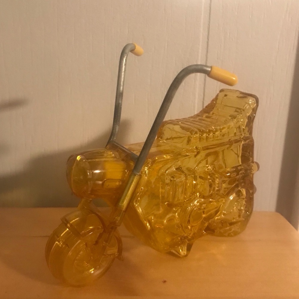 Vintage AVON Bottle: Yellow Motorcycle💛